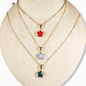 Gold & Natural Stone Star Necklace